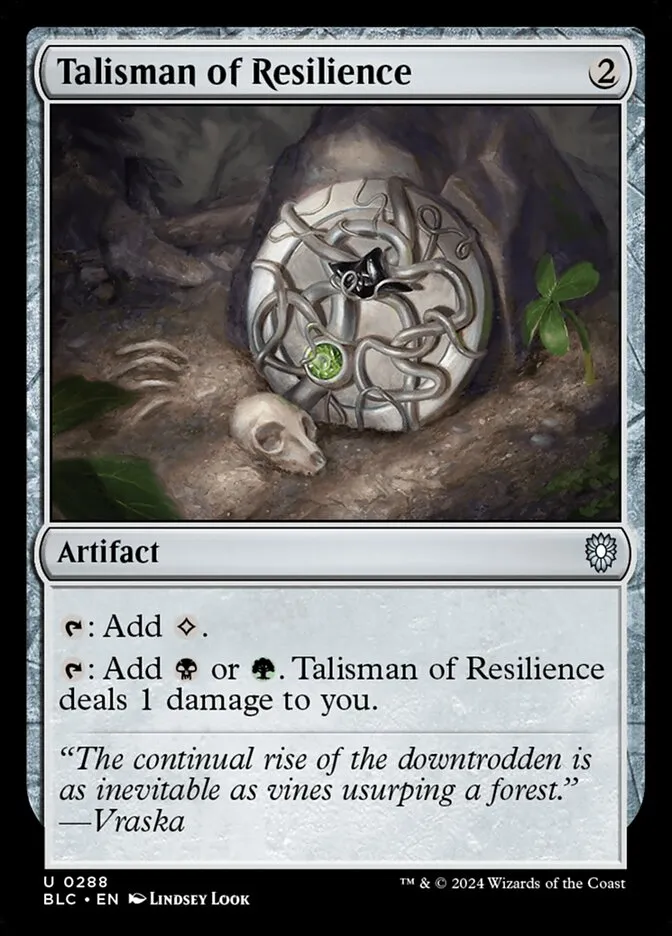 2024 Bloomburrow Commander Talisman of Resilience uncommon #288 uncommon card image