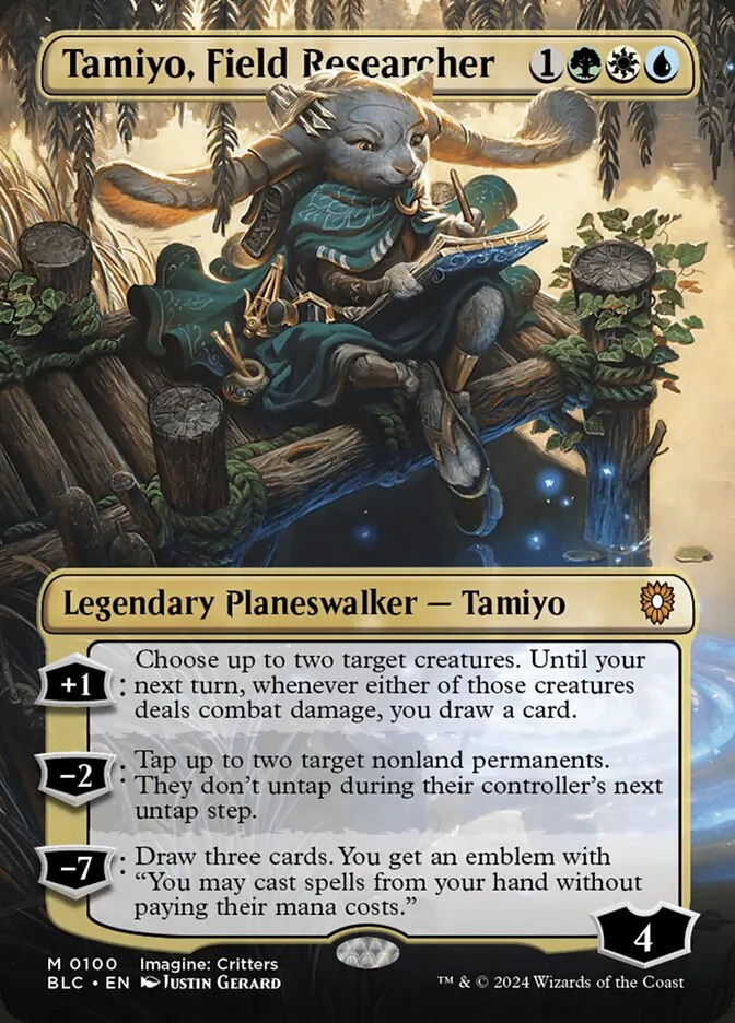 2024 Bloomburrow Commander Tamiyo, Field Researcher mythic #100 mythic card image