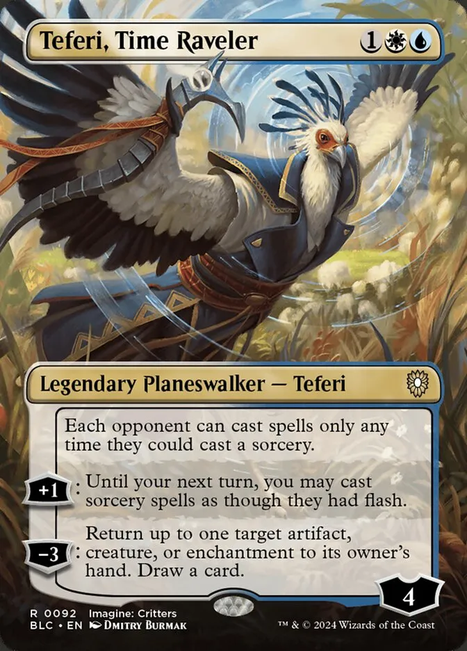 2024 Bloomburrow Commander Teferi, Time Raveler rare #92 rare card image