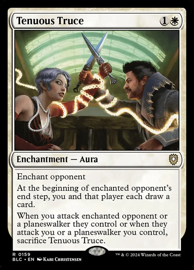 2024 Bloomburrow Commander Tenuous Truce #159 rare card image