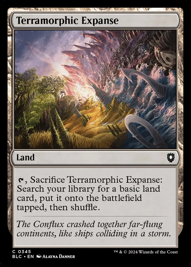 2024 Bloomburrow Commander Terramorphic Expanse common #345 common card image