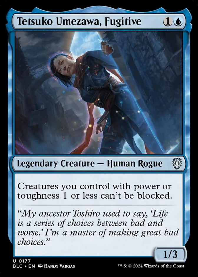 2024 Bloomburrow Commander Tetsuko Umezawa, Fugitive uncommon #177 uncommon card image
