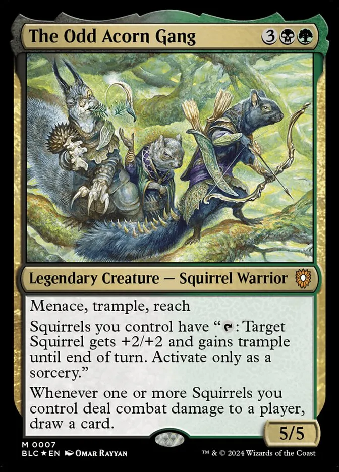 2024 Bloomburrow Commander The Odd Acorn Gang mythic #7 mythic card image
