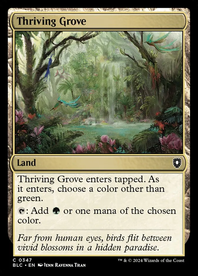 2024 Bloomburrow Commander Thriving Grove common #347 common card image