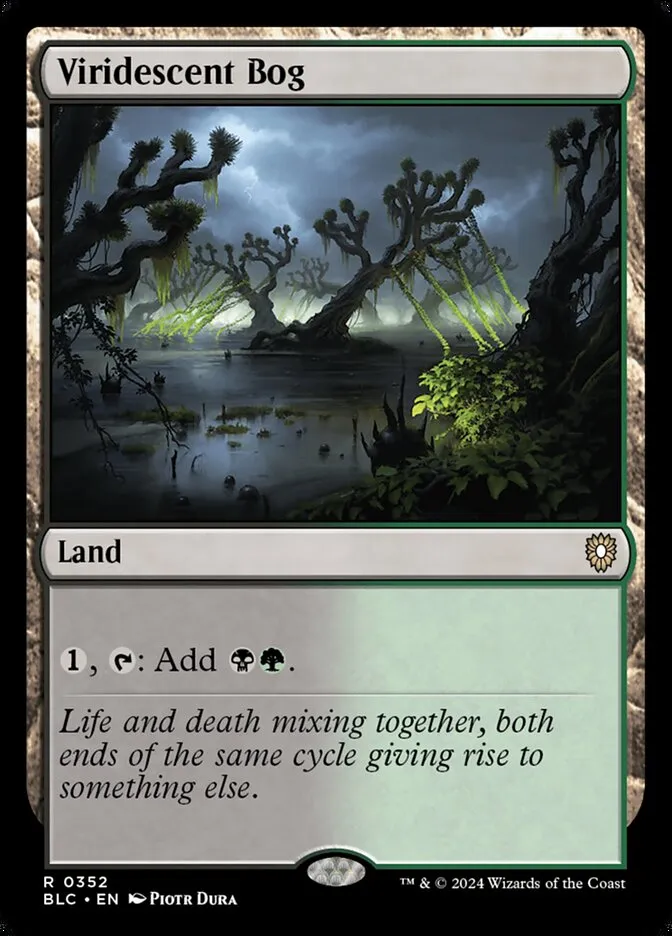 2024 Bloomburrow Commander Viridescent Bog #352 rare card image