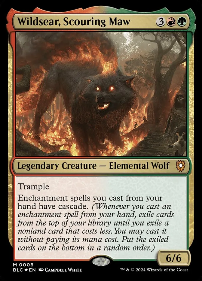 2024 Bloomburrow Commander Wildsear, Scouring Maw mythic #8 mythic card image