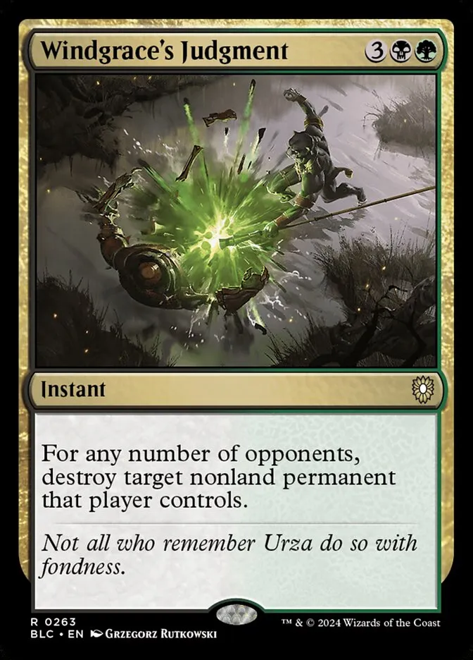 2024 Bloomburrow Commander Windgrace's Judgment rare #263 rare card image