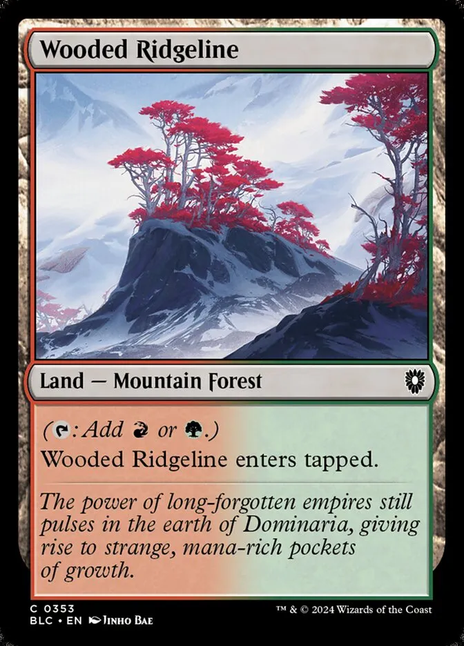 2024 Bloomburrow Commander Wooded Ridgeline common #353 common card image