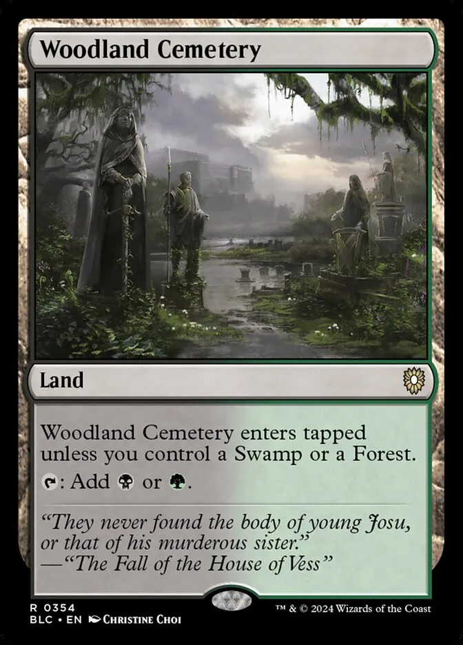 2024 Bloomburrow Commander Woodland Cemetery #354 rare card image
