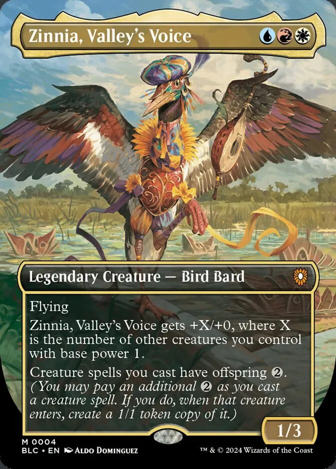 2024 Bloomburrow Commander Zinnia, Valley's Voice mythic #4 mythic card image