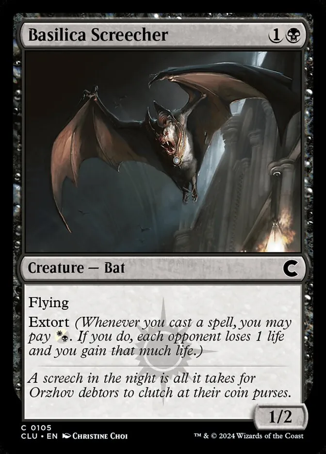 2024 Ravnica: Clue Edition Basilica Screecher common #105 common card image