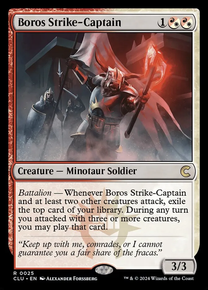 2024 Ravnica: Clue Edition Boros Strike-Captain rare #25 rare card image