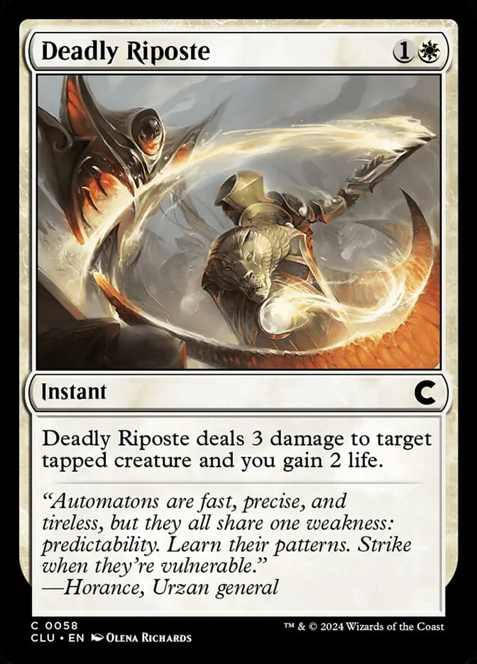 2024 Ravnica: Clue Edition Deadly Riposte common #58 common card image