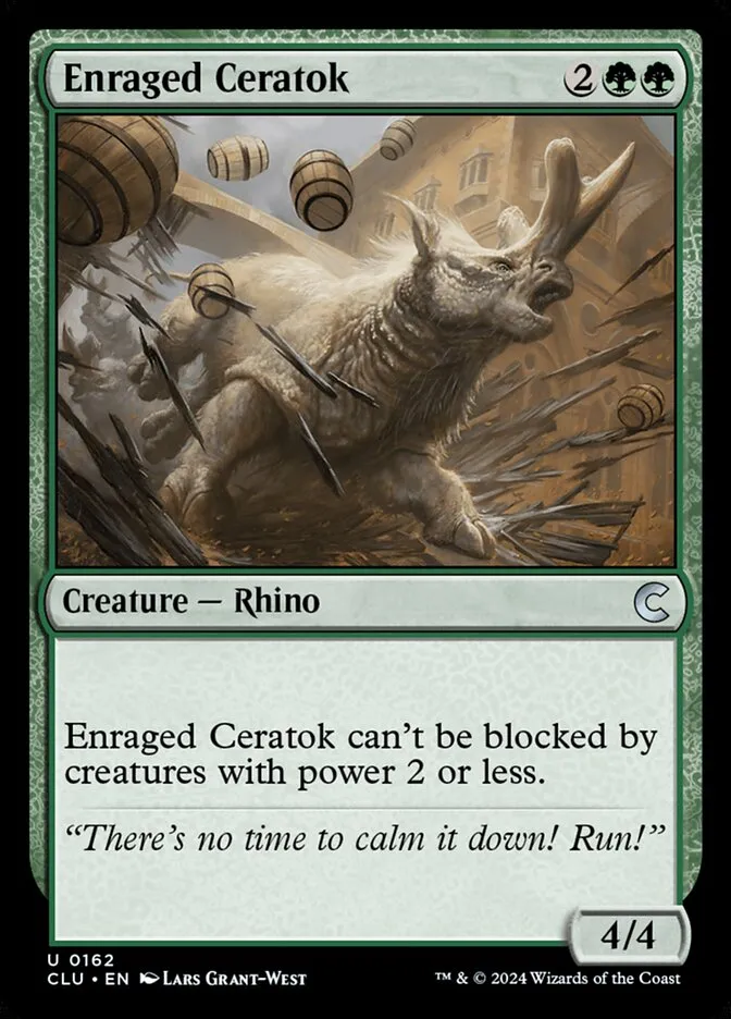 2024 Ravnica: Clue Edition Enraged Ceratok #162 uncommon card image