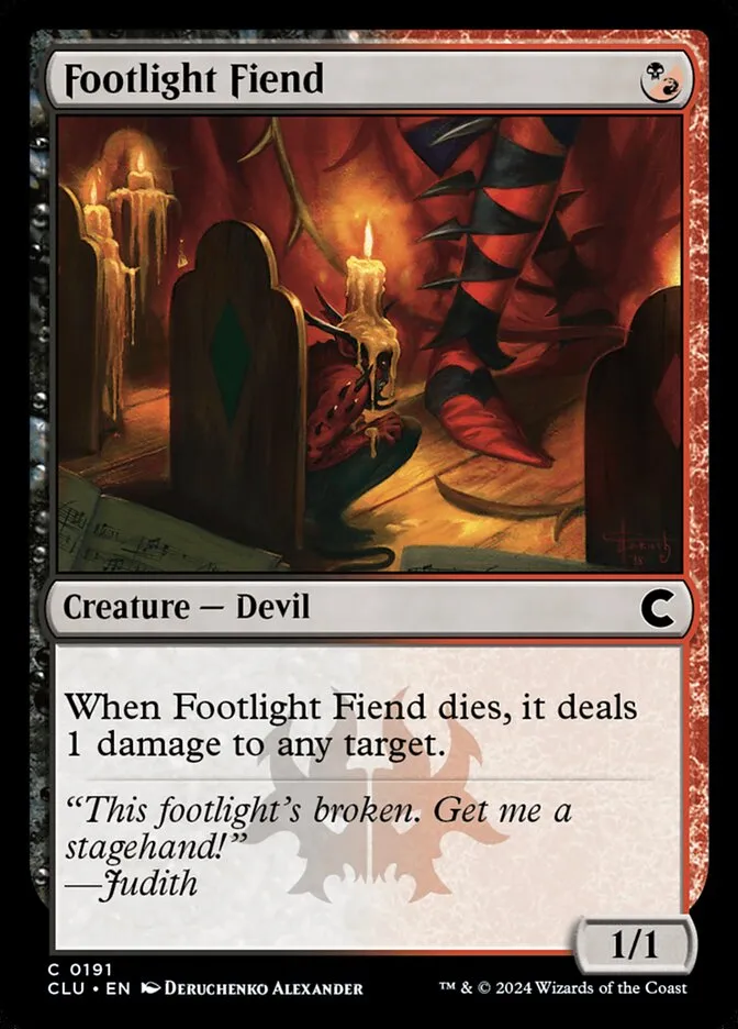 2024 Ravnica: Clue Edition Footlight Fiend #191 common card image
