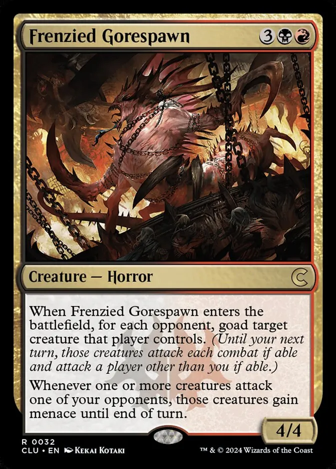2024 Ravnica: Clue Edition Frenzied Gorespawn rare #32 rare card image