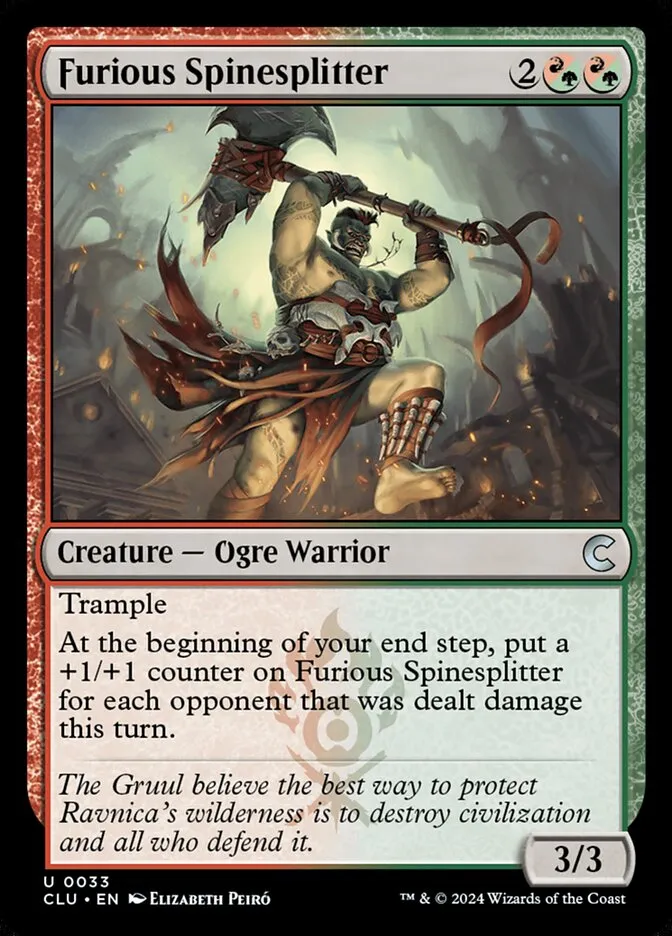 2024 Ravnica: Clue Edition Furious Spinesplitter uncommon #33 uncommon card image