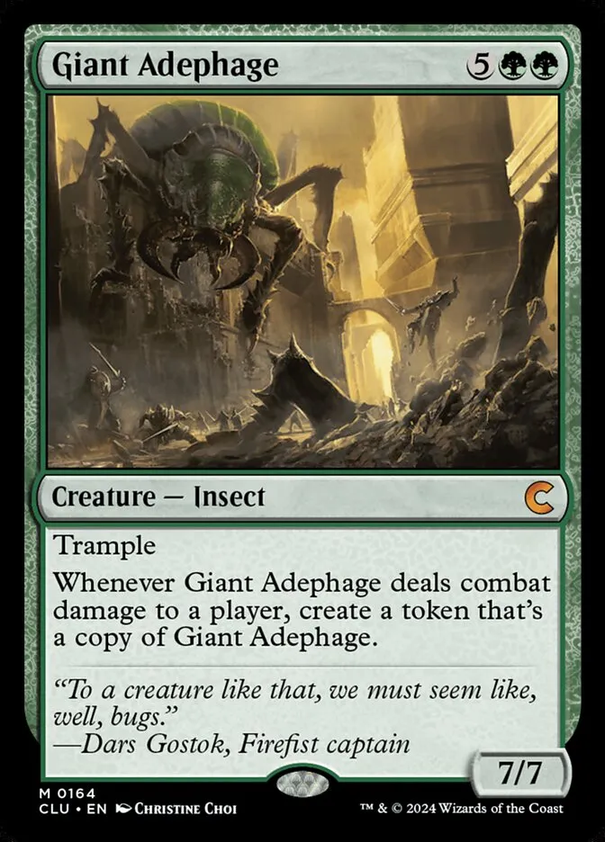 2024 Ravnica: Clue Edition Giant Adephage #164 mythic card image
