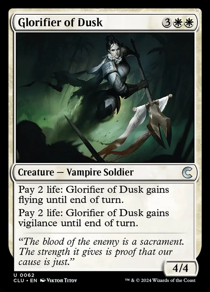 2024 Ravnica: Clue Edition Glorifier of Dusk uncommon #62 uncommon card image