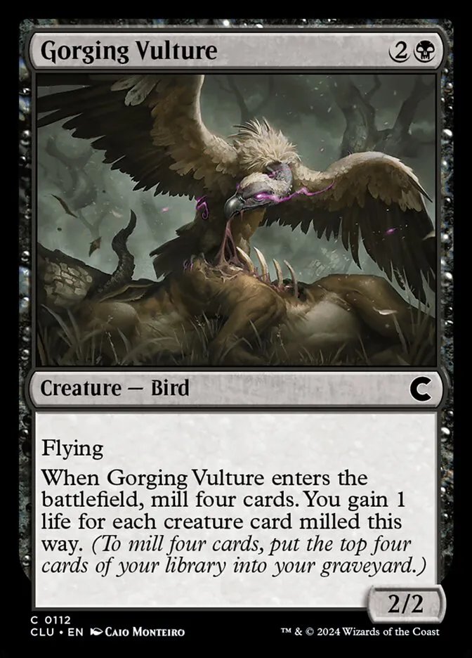 2024 Ravnica: Clue Edition Gorging Vulture common #112 common card image
