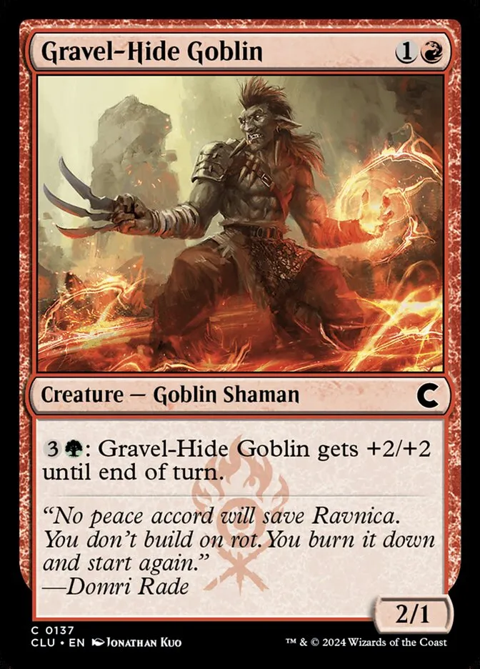2024 Ravnica: Clue Edition Gravel-Hide Goblin common #137 common card image