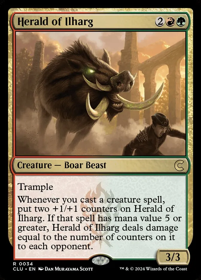 2024 Ravnica: Clue Edition Herald of Ilharg rare #34 rare card image