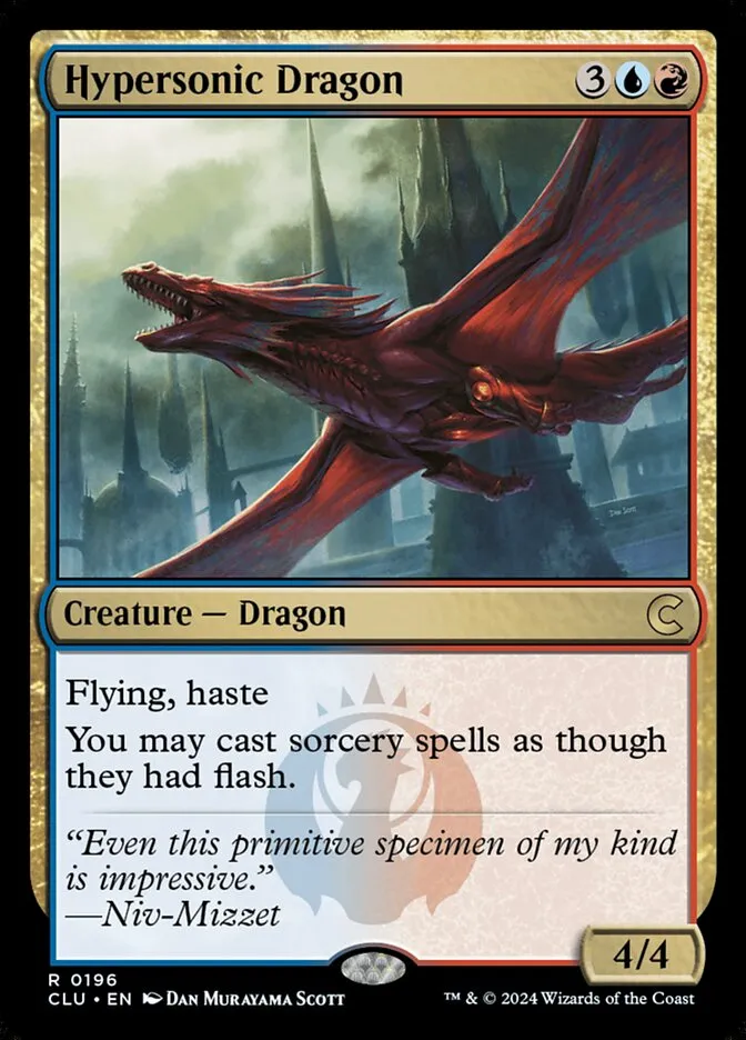 2024 Ravnica: Clue Edition Hypersonic Dragon #196 rare card image