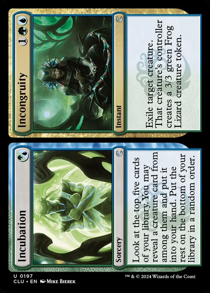 2024 Ravnica: Clue Edition Incubation // Incongruity #197 uncommon card image