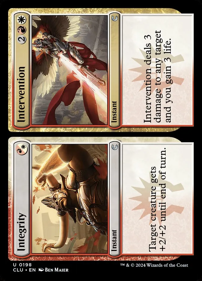 2024 Ravnica: Clue Edition Integrity // Intervention #198 uncommon card image