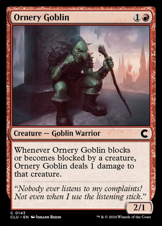 2024 Ravnica: Clue Edition Ornery Goblin common #143 common card image