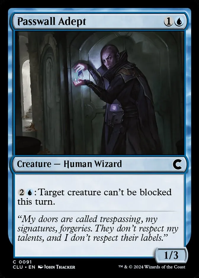 2024 Ravnica: Clue Edition Passwall Adept common #91 common card image