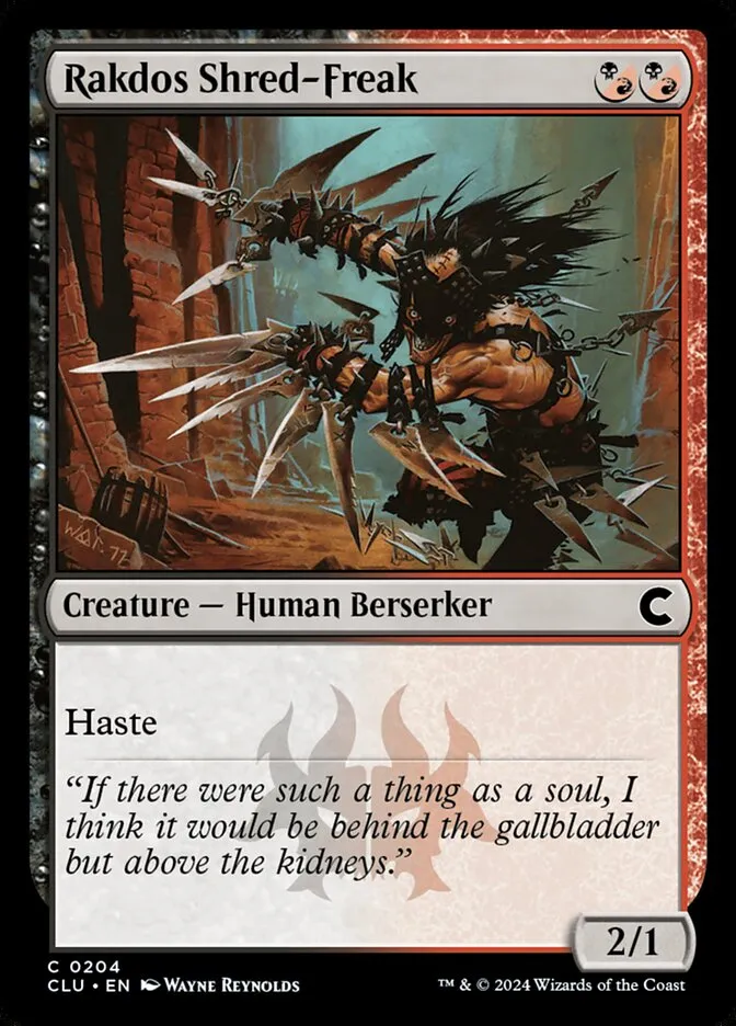 2024 Ravnica: Clue Edition Rakdos Shred-Freak #204 common card image