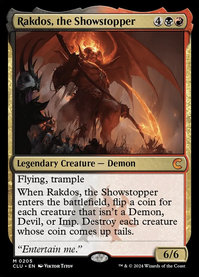 2024 Ravnica: Clue Edition Rakdos, the Showstopper #205 mythic card image