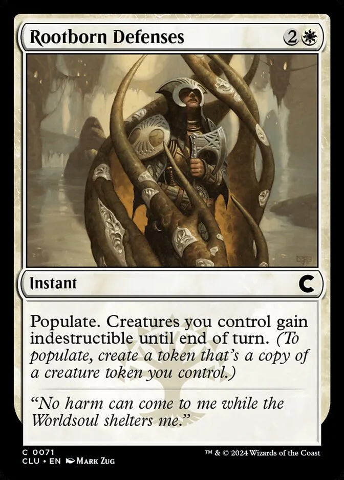 2024 Ravnica: Clue Edition Rootborn Defenses common #71 common card image