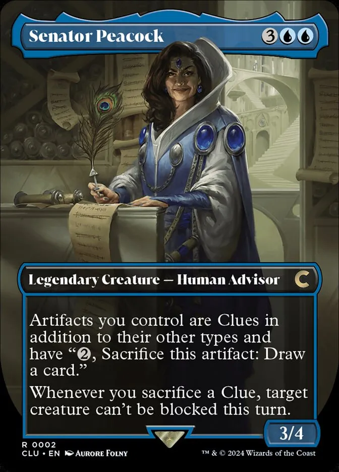 2024 Ravnica: Clue Edition Senator Peacock rare #2 rare card image