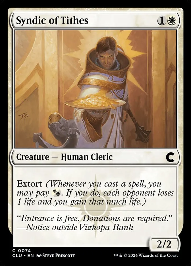 2024 Ravnica: Clue Edition Syndic of Tithes common #74 common card image