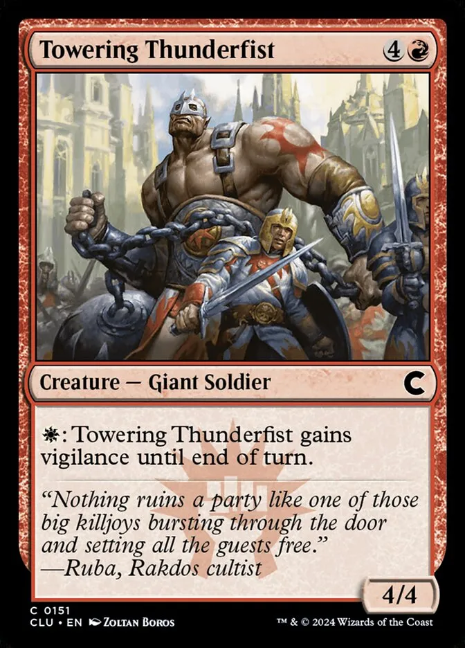 2024 Ravnica: Clue Edition Towering Thunderfist common #151 common card image