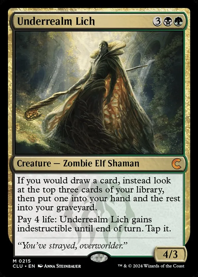 2024 Ravnica: Clue Edition Underrealm Lich #215 mythic card image