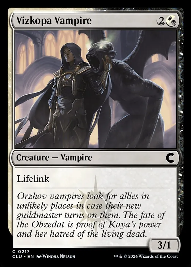 2024 Ravnica: Clue Edition Vizkopa Vampire #217 common card image