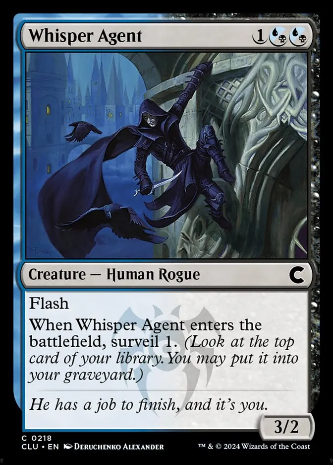 2024 Ravnica: Clue Edition Whisper Agent #218 common card image