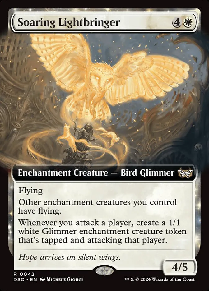 2024 Duskmourn: House of Horror Commander Soaring Lightbringer rare #42 rare card image