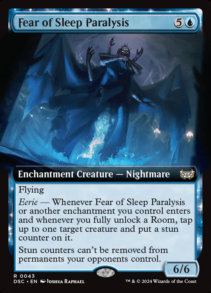2024 Duskmourn: House of Horror Commander Fear of Sleep Paralysis rare #43 rare card image