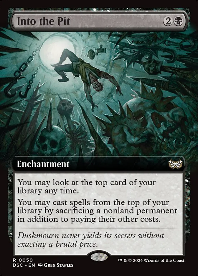 2024 Duskmourn: House of Horror Commander Into the Pit rare #50 rare card image