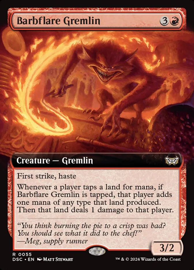 2024 Duskmourn: House of Horror Commander Barbflare Gremlin rare #55 rare card image