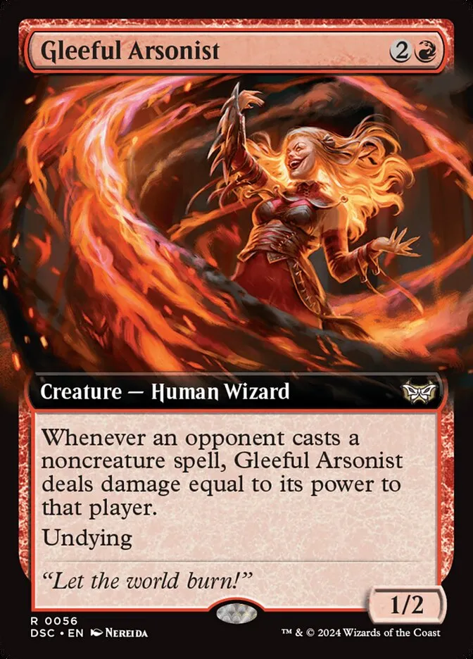 2024 Duskmourn: House of Horror Commander Gleeful Arsonist rare #56 rare card image