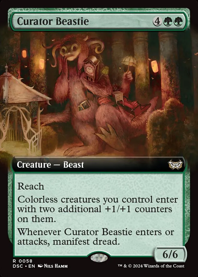2024 Duskmourn: House of Horror Commander Curator Beastie rare #58 rare card image