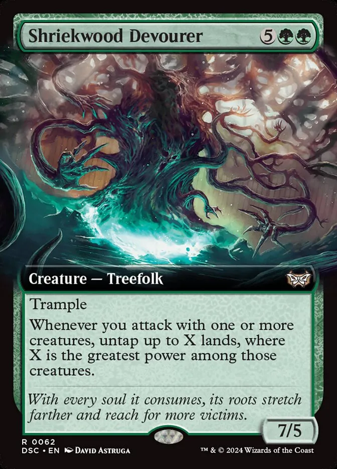 2024 Duskmourn: House of Horror Commander Shriekwood Devourer rare #62 rare card image