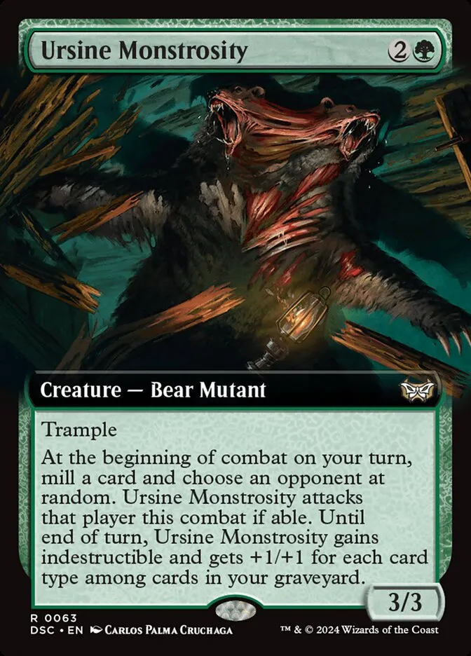 2024 Duskmourn: House of Horror Commander Ursine Monstrosity rare #63 rare card image