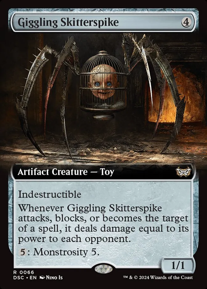 2024 Duskmourn: House of Horror Commander Giggling Skitterspike rare #66 rare card image