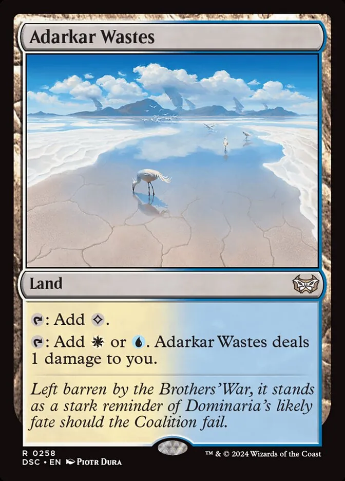 2024 Duskmourn: House of Horror Commander Adarkar Wastes #258 rare card image